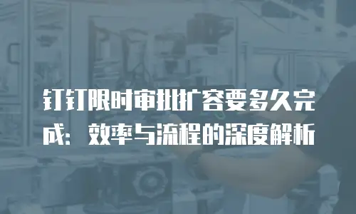 钉钉限时审批扩容要多久完成：效率与流程的深度解析