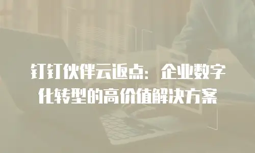 钉钉伙伴云返点：企业数字化转型的高价值解决方案