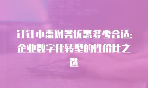 钉钉小番财务优惠多少合适：企业数字化转型的性价比之选