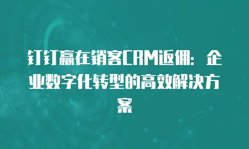 钉钉赢在销客CRM返佣：企业数字化转型的高效解决方案