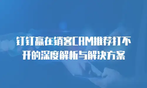 钉钉赢在销客CRM推荐打不开的深度解析与解决方案