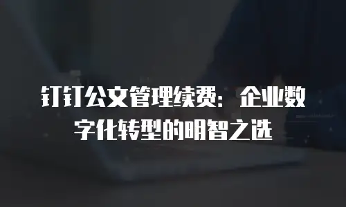 钉钉公文管理续费：企业数字化转型的明智之选