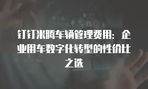 钉钉米腾车辆管理费用：企业用车数字化转型的性价比之选