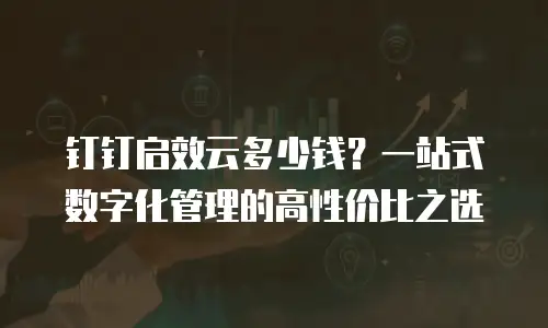 钉钉启效云多少钱？一站式数字化管理的高性价比之选