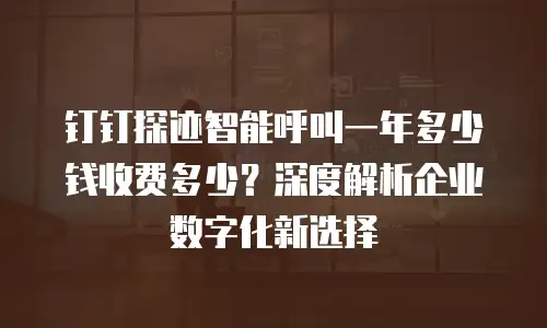 钉钉探迹智能呼叫一年多少钱收费多少？深度解析企业数字化新选择