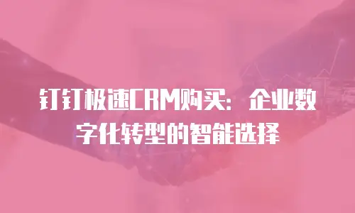 钉钉极速CRM购买：企业数字化转型的智能选择