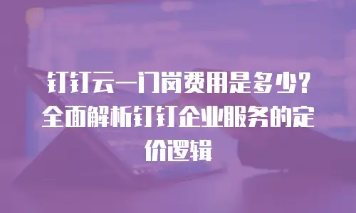 钉钉云一门岗费用是多少？全面解析钉钉企业服务的定价逻辑