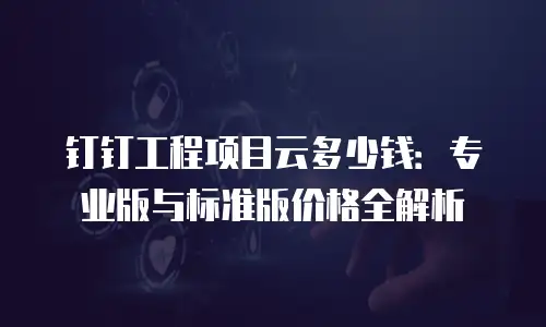 钉钉工程项目云多少钱：专业版与标准版价格全解析