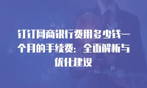 钉钉网商银行费用多少钱一个月的手续费：全面解析与优化建议