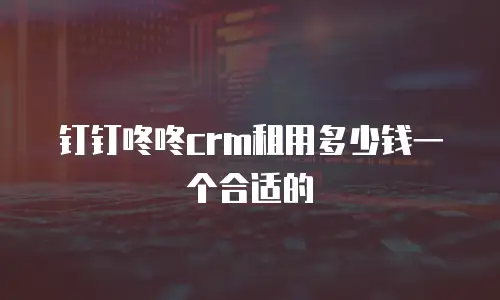 钉钉咚咚crm租用多少钱一个合适的