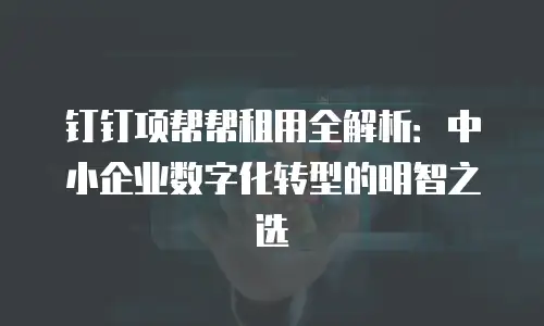 钉钉项帮帮租用全解析：中小企业数字化转型的明智之选