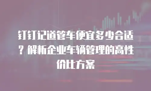 钉钉记道管车便宜多少合适？解析企业车辆管理的高性价比方案