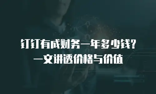 钉钉有成财务一年多少钱？一文讲透价格与价值
