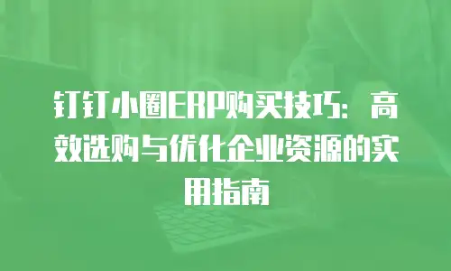 钉钉小圈ERP购买技巧：高效选购与优化企业资源的实用指南