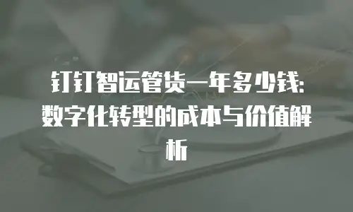 钉钉智运管货一年多少钱：数字化转型的成本与价值解析