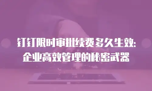 钉钉限时审批续费多久生效：企业高效管理的秘密武器