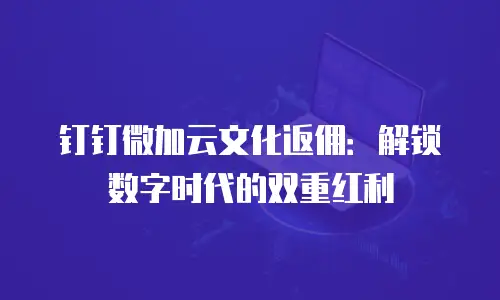 钉钉微加云文化返佣：解锁数字时代的双重红利