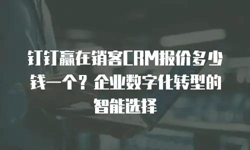 钉钉赢在销客CRM报价多少钱一个？企业数字化转型的智能选择
