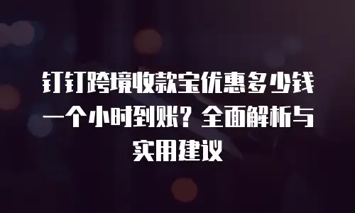 钉钉跨境收款宝优惠多少钱一个小时到账？全面解析与实用建议