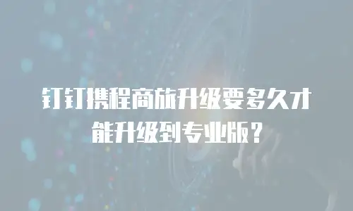 钉钉携程商旅升级要多久才能升级到专业版？