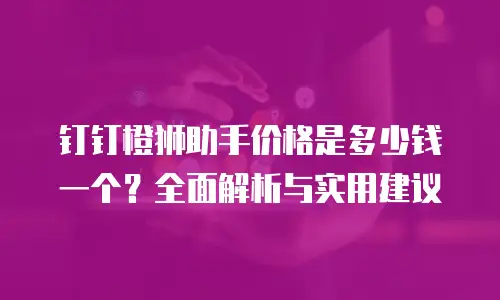 钉钉橙狮助手价格是多少钱一个？全面解析与实用建议