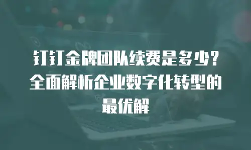 钉钉金牌团队续费是多少？全面解析企业数字化转型的最优解