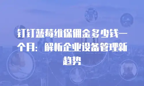 钉钉蓝莓维保佣金多少钱一个月：解析企业设备管理新趋势