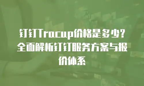 钉钉Tracup价格是多少？全面解析钉钉服务方案与报价体系