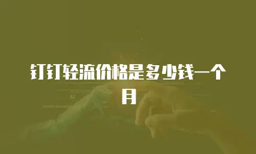 钉钉轻流价格是多少钱一个月