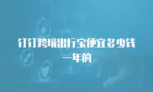 钉钉跨境出行宝便宜多少钱一年的