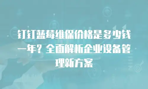 钉钉蓝莓维保价格是多少钱一年？全面解析企业设备管理新方案