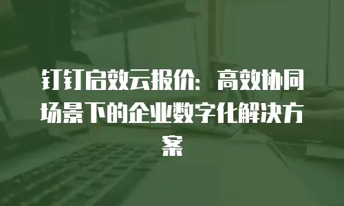 钉钉启效云报价：高效协同场景下的企业数字化解决方案