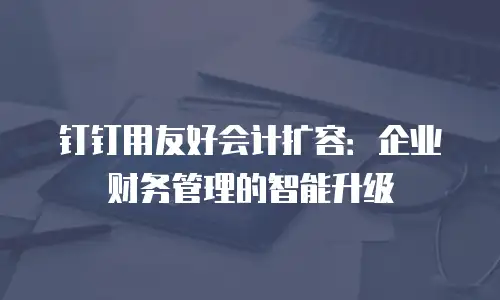钉钉用友好会计扩容：企业财务管理的智能升级