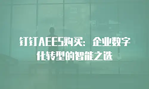 钉钉AEES购买：企业数字化转型的智能之选
