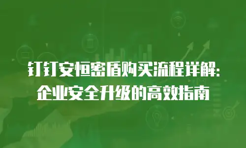 钉钉安恒密盾购买流程详解：企业安全升级的高效指南