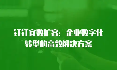 钉钉宜数扩容：企业数字化转型的高效解决方案