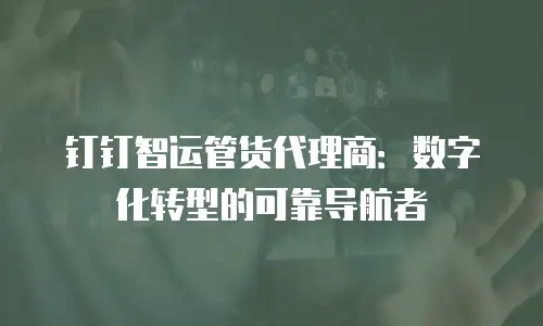 钉钉智运管货代理商：数字化转型的可靠导航者