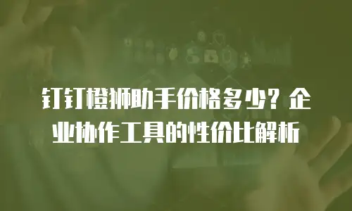 钉钉橙狮助手价格多少？企业协作工具的性价比解析