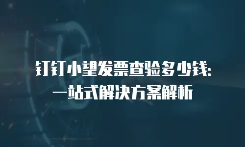 钉钉小望发票查验多少钱：一站式解决方案解析