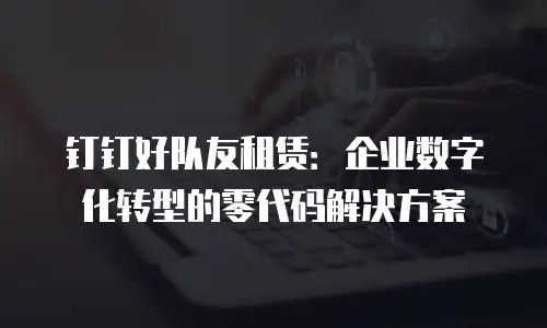 钉钉好队友租赁：企业数字化转型的零代码解决方案
