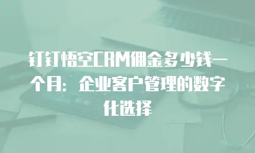 钉钉悟空CRM佣金多少钱一个月：企业客户管理的数字化选择