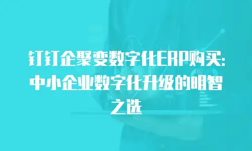钉钉企聚变数字化ERP购买：中小企业数字化升级的明智之选