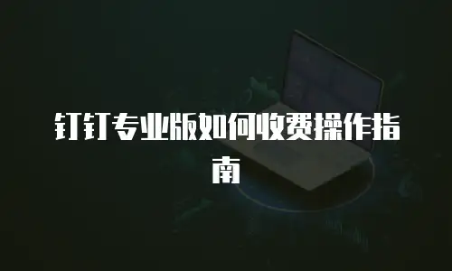 钉钉专业版如何收费操作指南