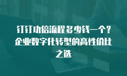 钉钉功倍流程多少钱一个？企业数字化转型的高性价比之选