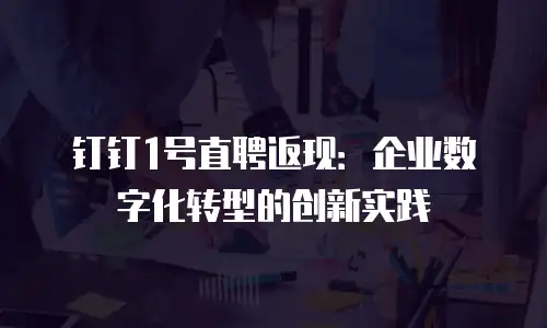 钉钉1号直聘返现：企业数字化转型的创新实践