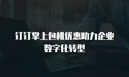 钉钉掌上包机优惠助力企业数字化转型