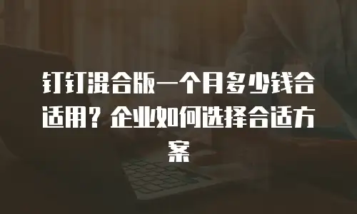 钉钉混合版一个月多少钱合适用？企业如何选择合适方案