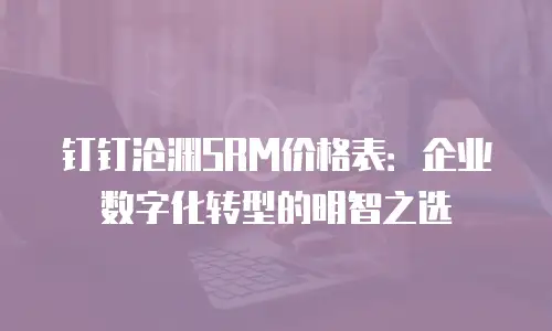 钉钉沧渊SRM价格表：企业数字化转型的明智之选