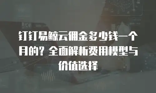 钉钉易鲸云佣金多少钱一个月的？全面解析费用模型与价值选择