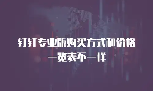 钉钉专业版购买方式和价格一览表不一样